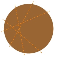 Circle with 4 cuts showing 11 regions